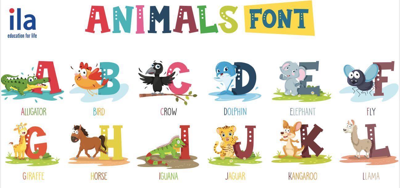 Bé học con vật bằng tiếng Anh với tranh dán tường song ngữ