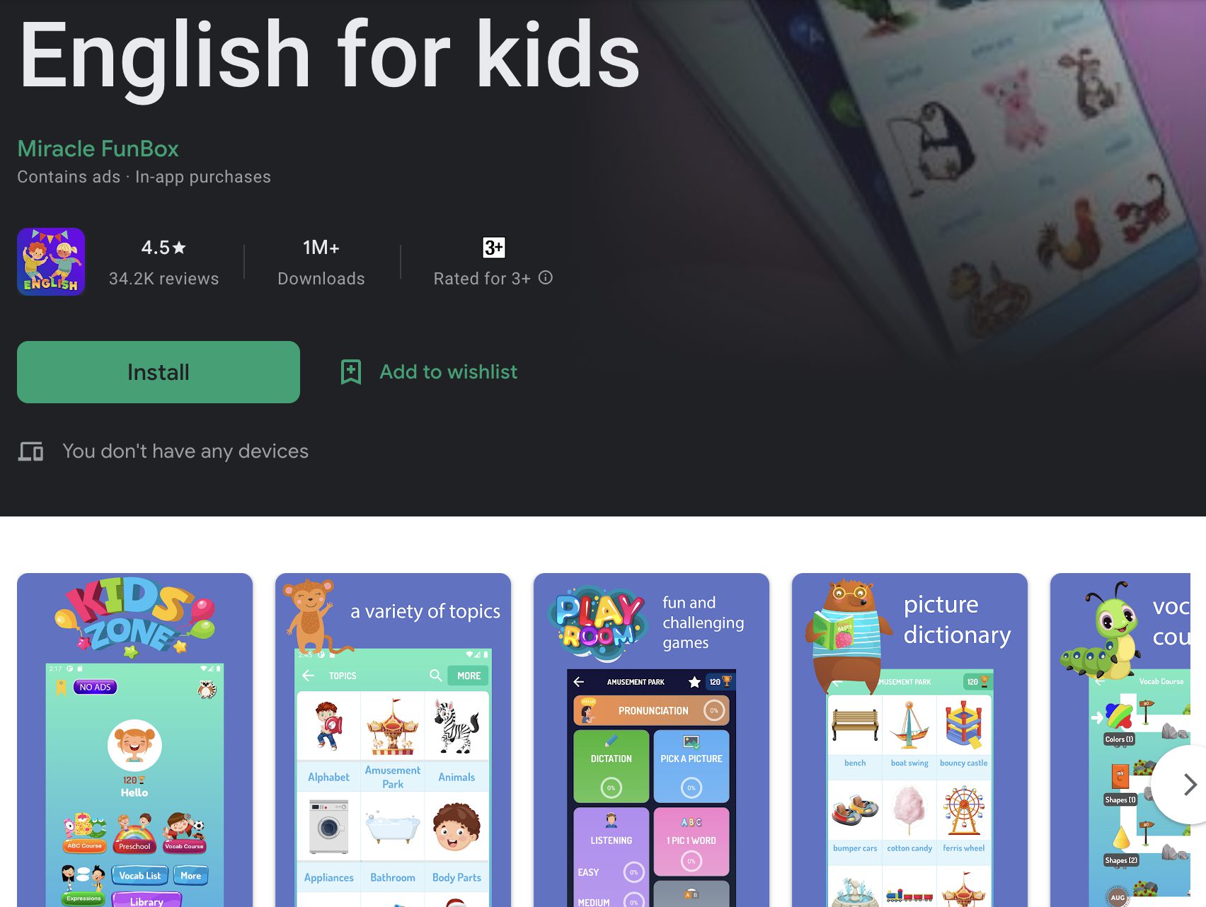 App học tiếng Anh cho bé: English for kids