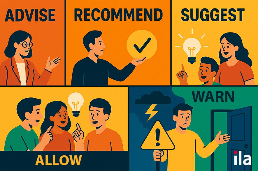 So sánh nhanh: Advise vs Recommend / Suggest / Warn / Allow