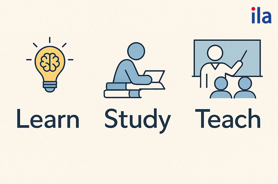 Phân biệt nhanh: learn – study – teach