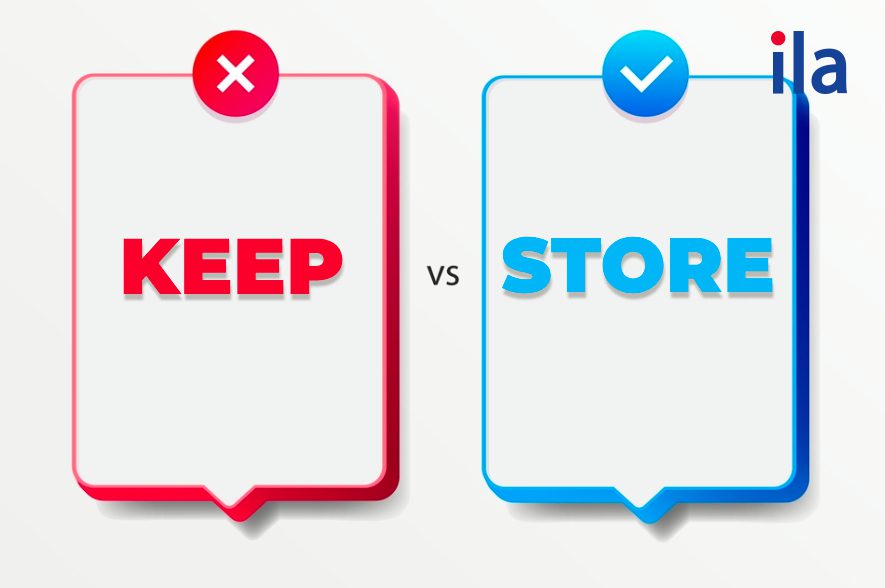 Phân biệt giữa “keep” và “store”