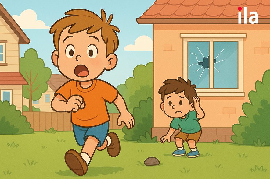 Ai đã làm bể kính cửa sổ? - Who’s broken a window? 