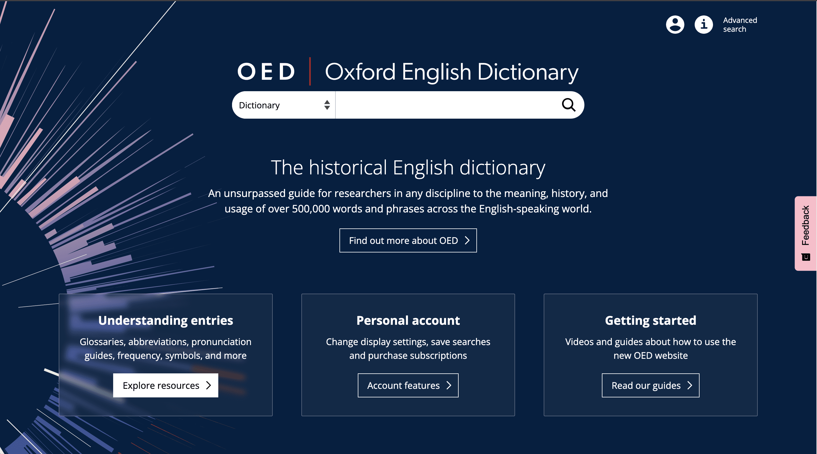Giao diện từ điển Oxford bản website. 