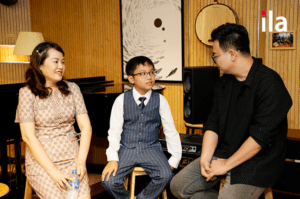 Top 12 thí sinh chung kết ILA Speak Up 2023 gặp gỡ nhạc sĩ Nguyễn Minh Cường.