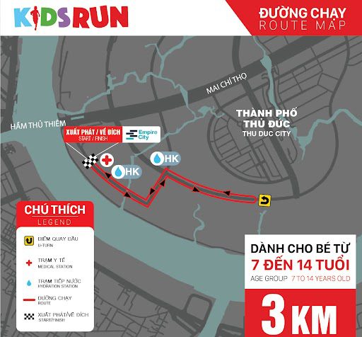 Đường chạy 3km TP.HCM Kids Run ILA