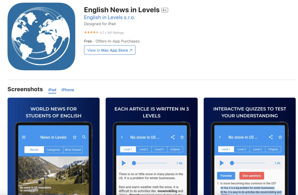 English News In Levels