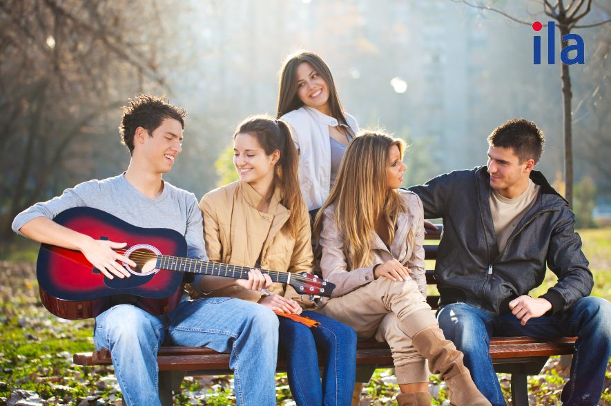 guitar, park