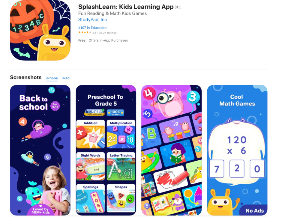 Ứng dụng SplashLearn