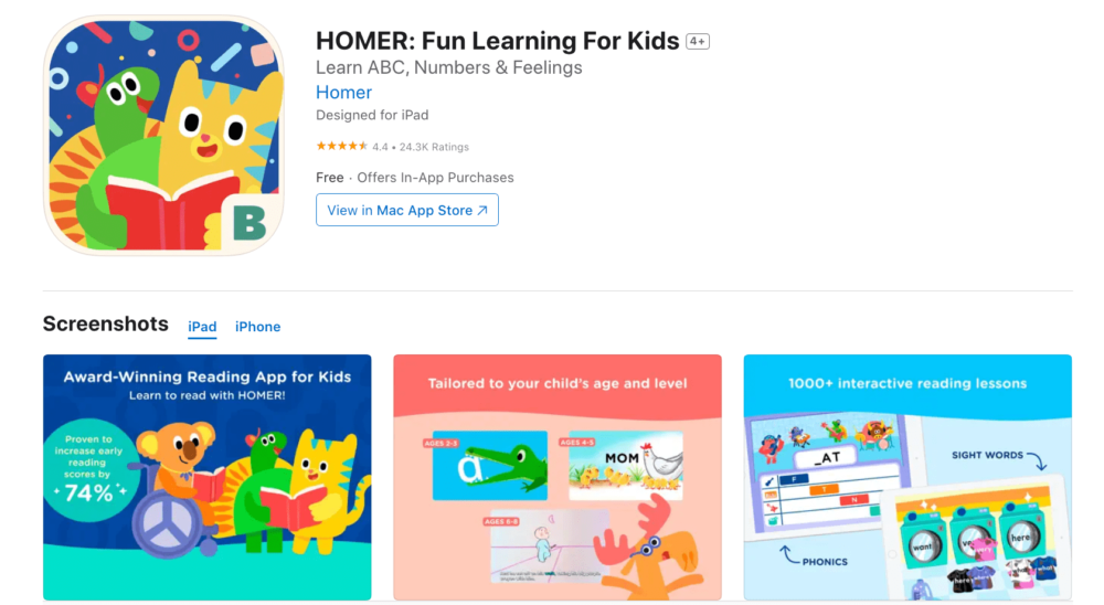 HOMER: Fun Learning For Kids