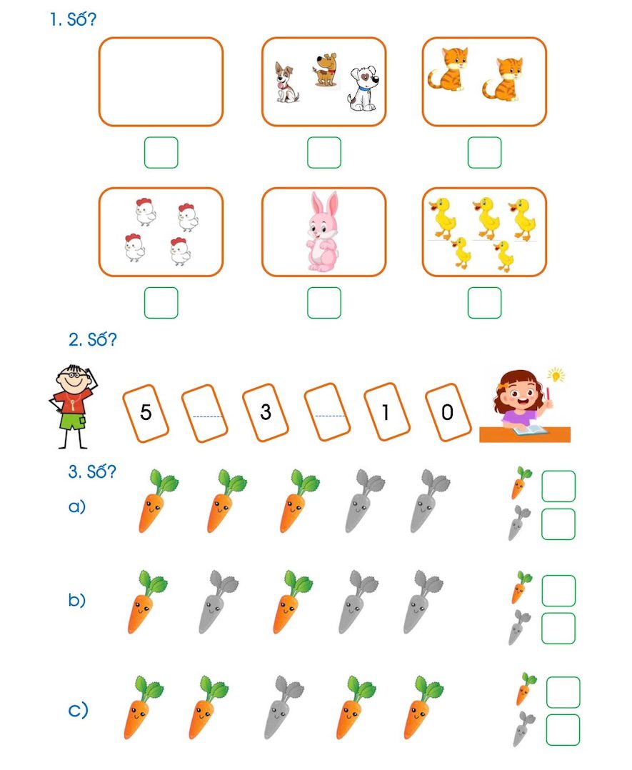 Bài tập toán cho bé chuẩn bị vào lớp 1