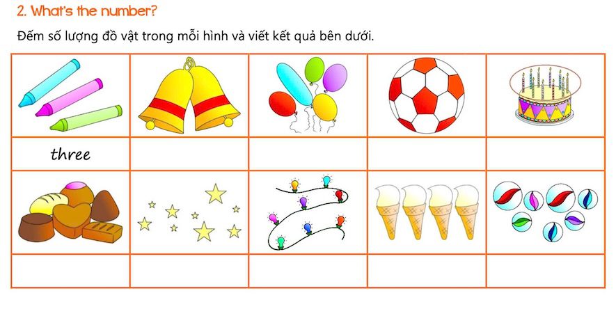 Dạỵ toán tiền tiểu học tiếng Anh cho bé chuẩn bị vào lớp 1