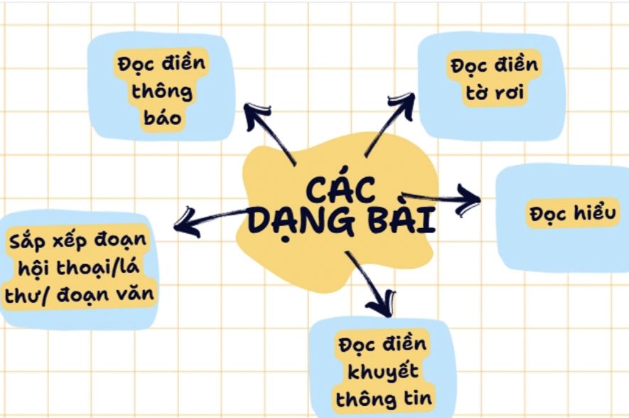 Các dạng bài trong cấu trúc đề thi tiếng Anh THPT Quốc gia 2025