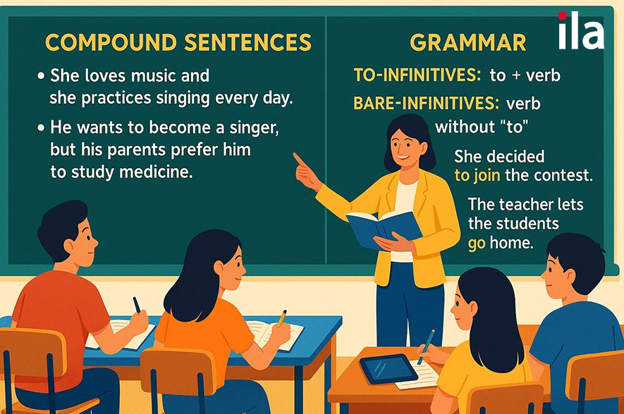 Câu ghép và động từ nguyên mẫu có và không “to”