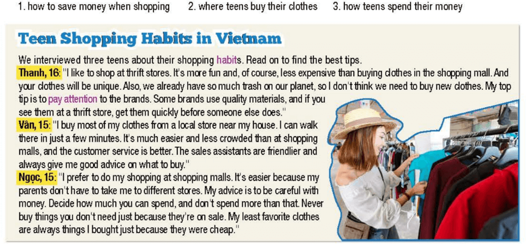 Read the article and choose the correct answer. What’s the article about? (Đọc bài báo và chọn câu trả lời đúng. Bài báo nói về điều gì?)