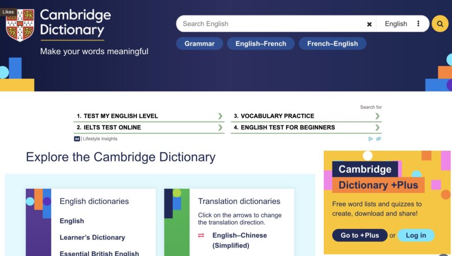 Web kiểm tra phát âm tiếng Anh miễn phí Cambridge Dictionary