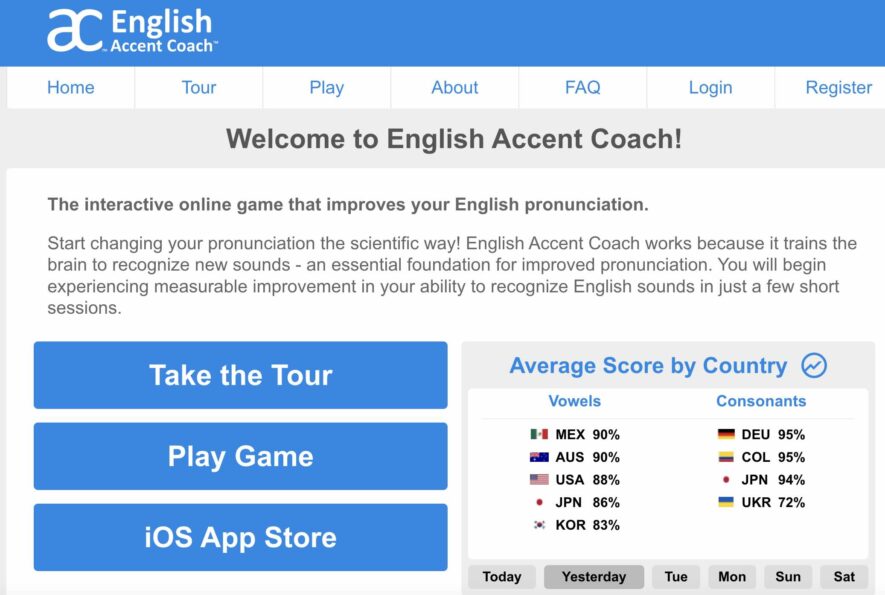Web kiểm tra phát âm tiếng Anh miễn phí English Accent Coach