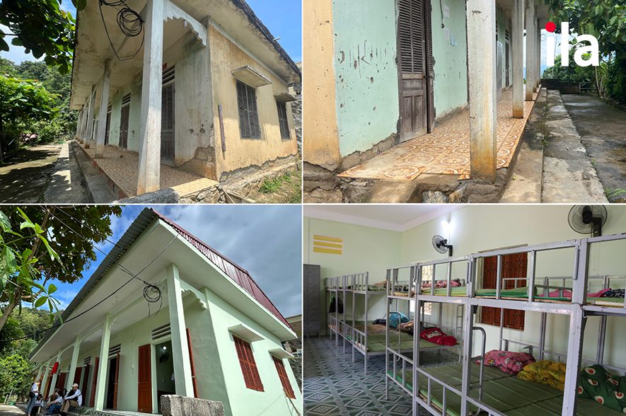 Khu nội trú được cải tạo khang trang, sạch sẽ