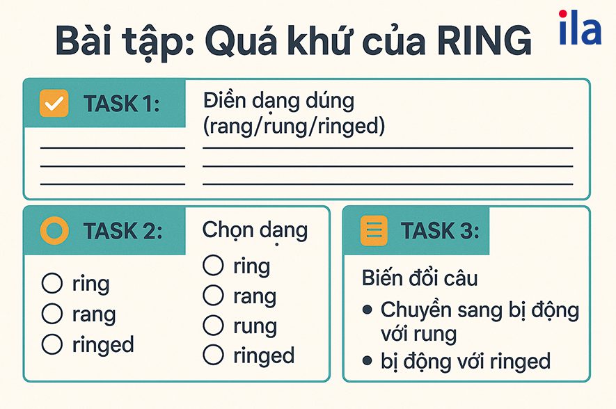 Bài tập quá khứ của Ring (có đáp án)