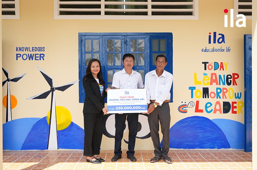 ILA trao tặng công trình cải tạo 5 lớp học và khu nhà vệ sinh điểm trường Giồng Nổi