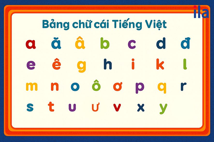 Bảng chữ cái tiếng Việt lớp 1 đầy đủ