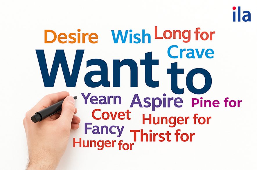 Bảng động từ đồng nghĩa với Want (Synonyms)