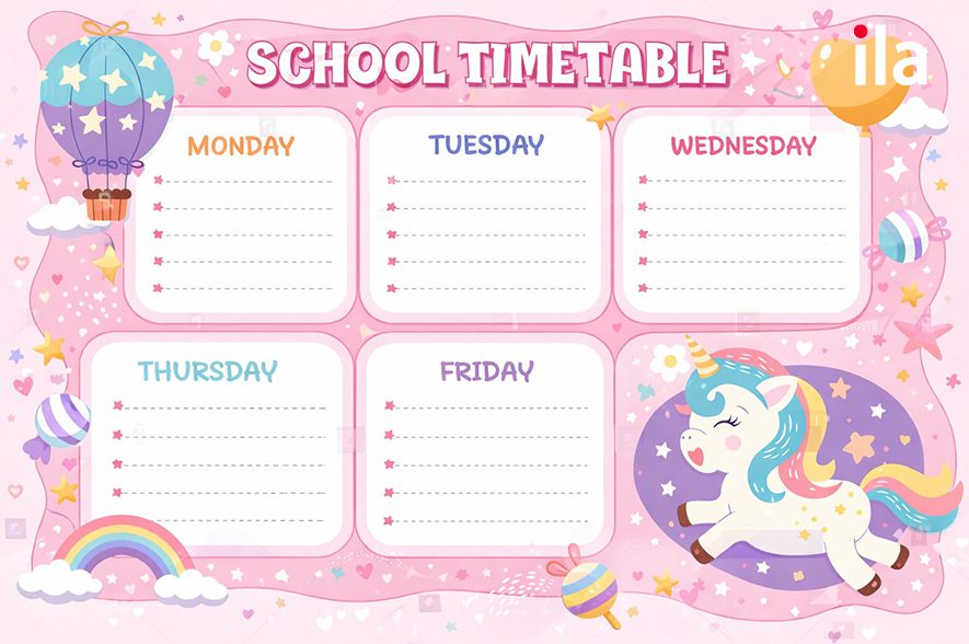 school timetable, class schedule hoặc timetable