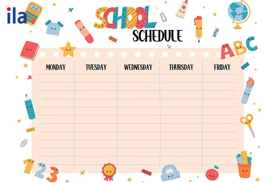 Mẫu thời khóa biểu bằng tiếng Anh + giải thích chi tiết