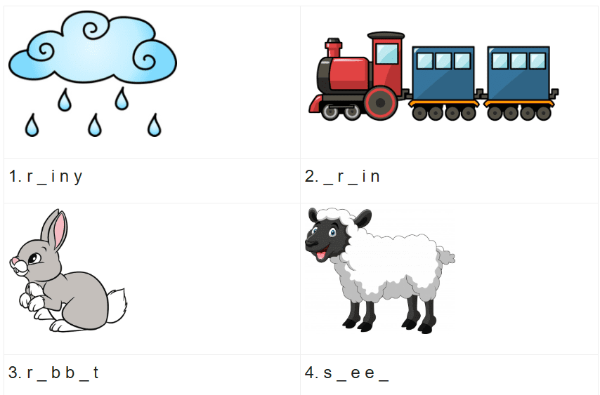 Look at the picture and complete the words.