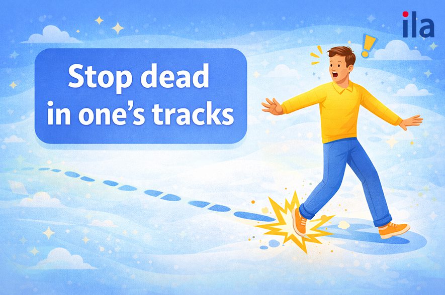 stop dead in one’s tracks