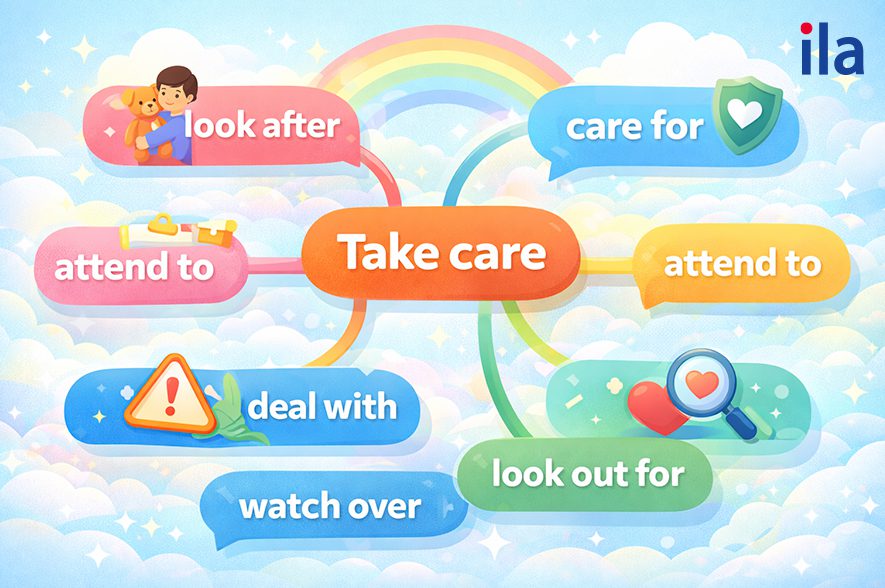 Các phrasal verb đồng nghĩa với Take care là gì