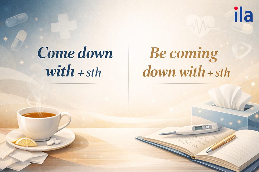 Cách dùng come down with