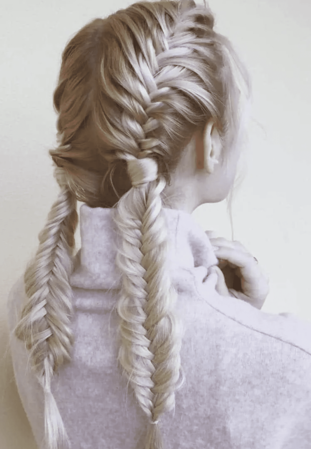 Thắt bím xương cá đôi