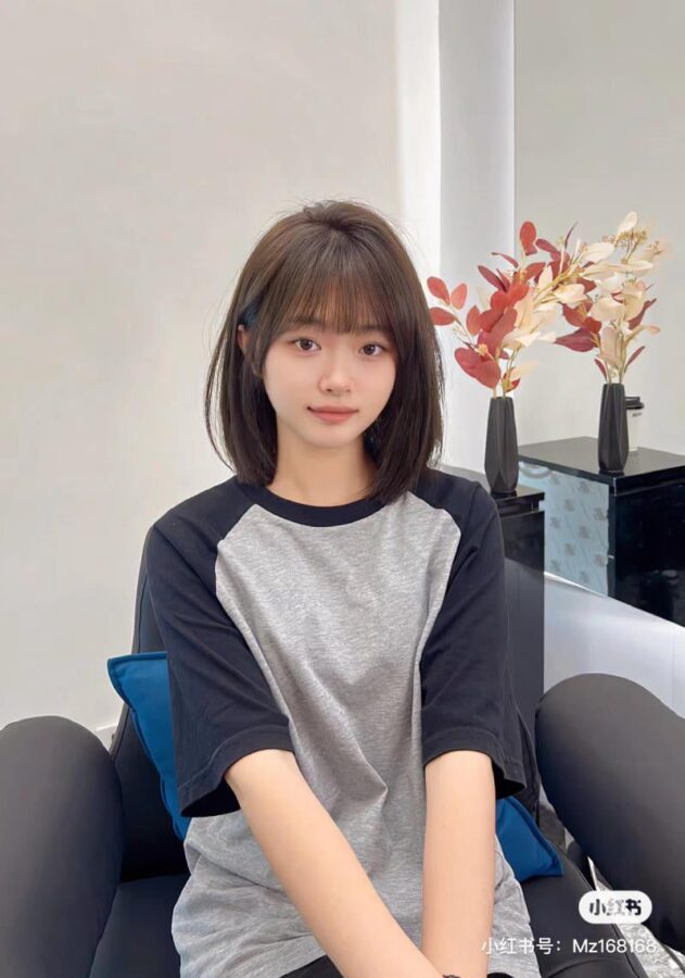 Tóc ngang vai kết hợp mái thưa