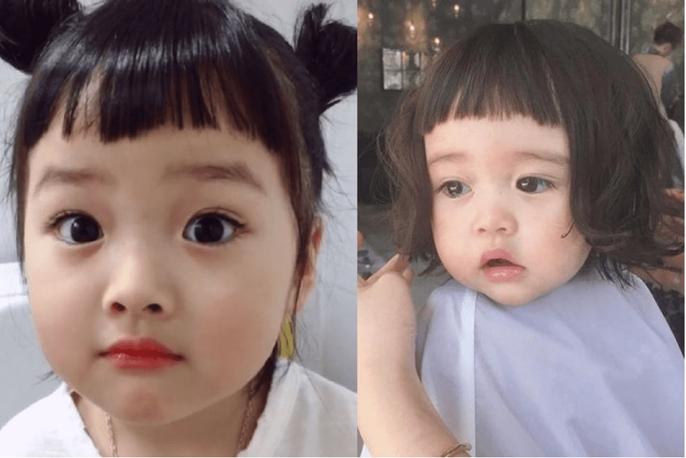 Tóc mái ngố cho bé gái 2 tuổi