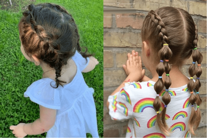 Các kiểu cột tóc cho bé gái 2 tuổi: Tóc đuôi sam