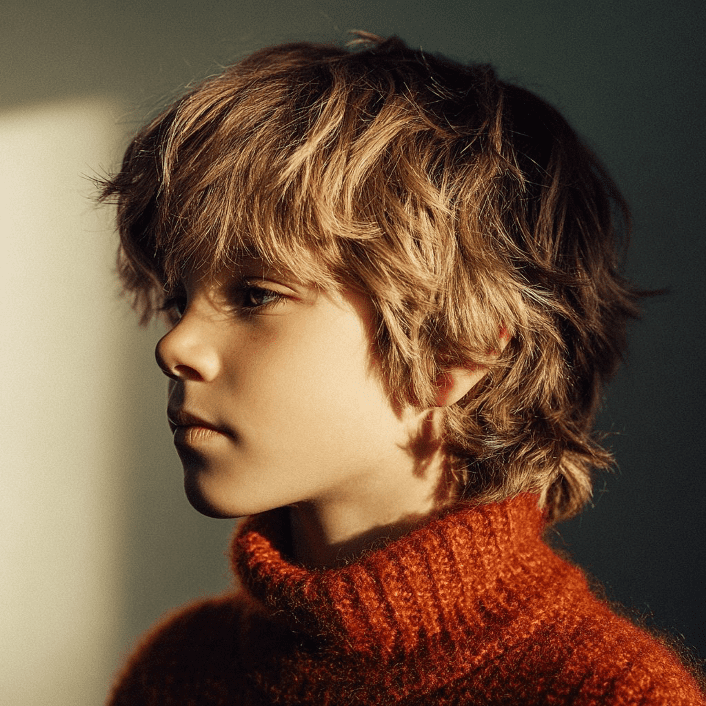 Kiểu tóc đẹp cho bé trai 11 tuổi: Kiểu tóc Shag Cut