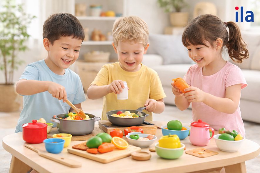 Nấu ăn giả định - trò chơi cho trẻ nghỉ hè mô phỏng gia đình