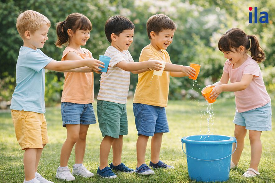 Chuyền nước bằng cốc