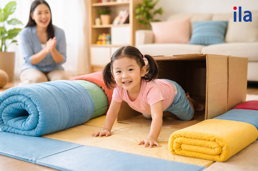 Trò chơi phát triển thể chất bò qua chướng ngại vật