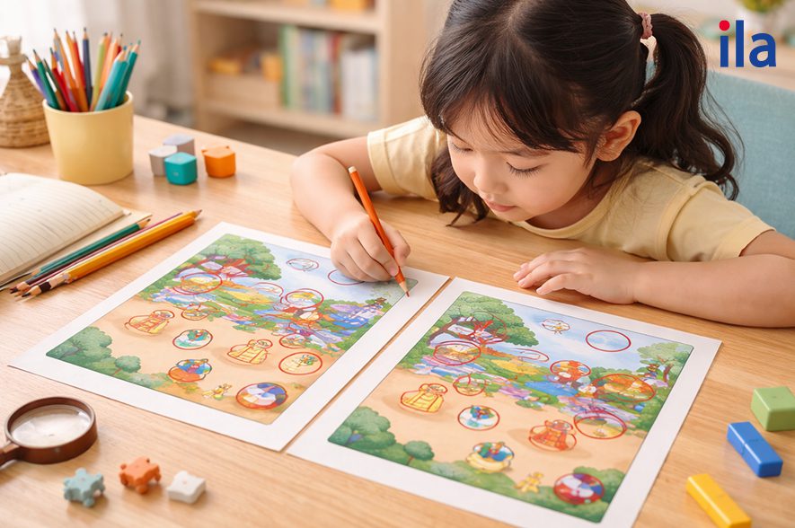 trò chơi phát triển tư duy logic cho trẻ: tìm điểm khác biệt trong ảnh